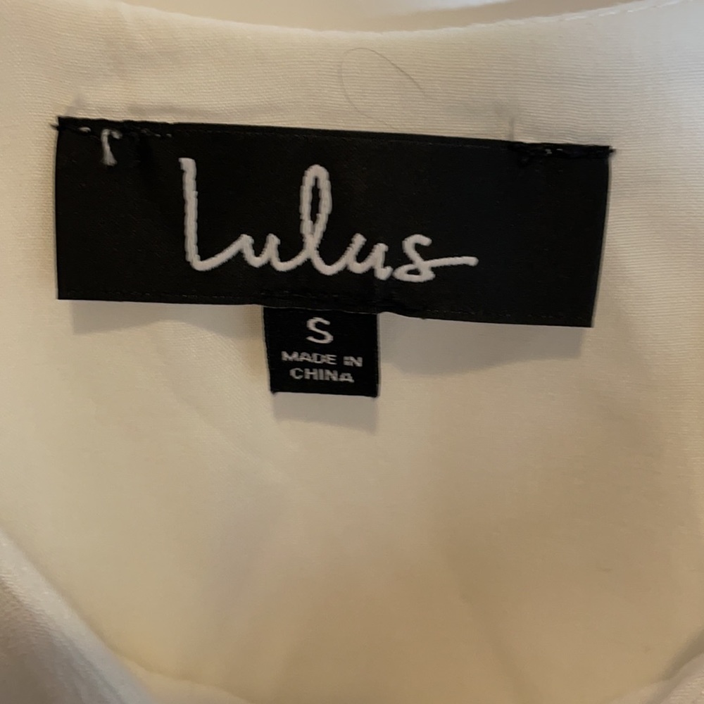 Lulu’S Off-Shoulder White Ruffle Dress - Picture 6 of 6